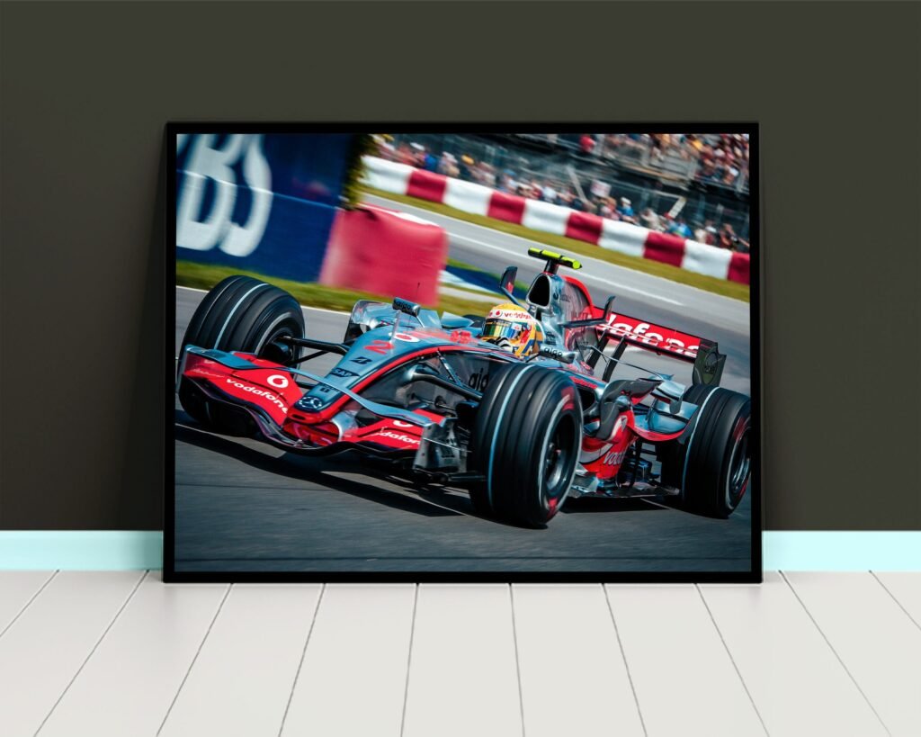 Lewis Hamilton Poster, Formula 1 canvas wall art, Mclaren 2007 Poster PrintMercedes World  Wall Art  Him - Image 5