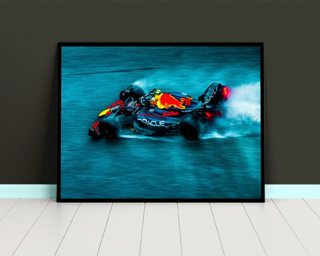 Checo Perez poster, Sergio Perez poster, Formula 1 Red Bull Racing Canvas Wall Art, Mexico F1 print, Motorsport Gift idea - Image 4