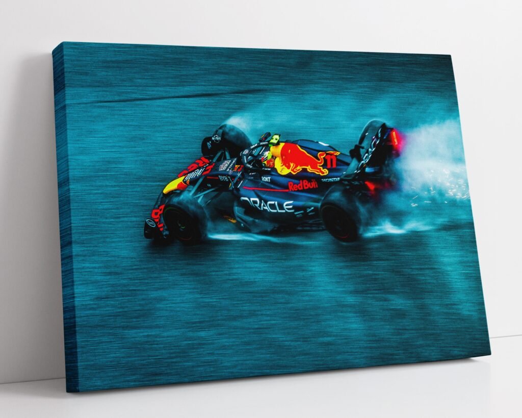 Checo Perez poster, Sergio Perez poster, Formula 1 Red Bull Racing Canvas Wall Art, Mexico F1 print, Motorsport Gift idea - Image 6
