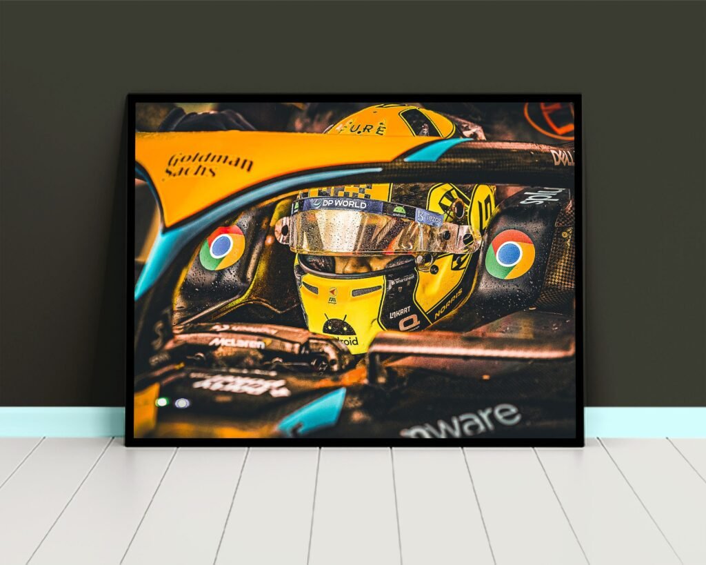 Lando Norris poster, Mclaren F1 star Canvas Wall art, Formula 1 Gift idea for F1 fan - Image 4