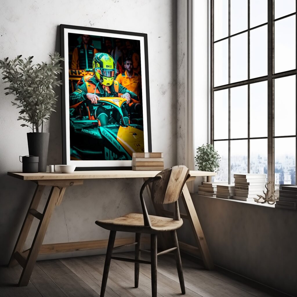 Lando Norris poster, Mclaren rising star Canvas Wall art, Gift idea for F1 fan - Image 3