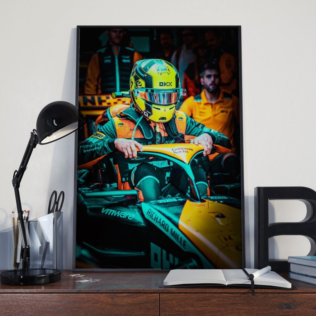 Lando Norris poster, Mclaren rising star Canvas Wall art, Gift idea for F1 fan - Image 7