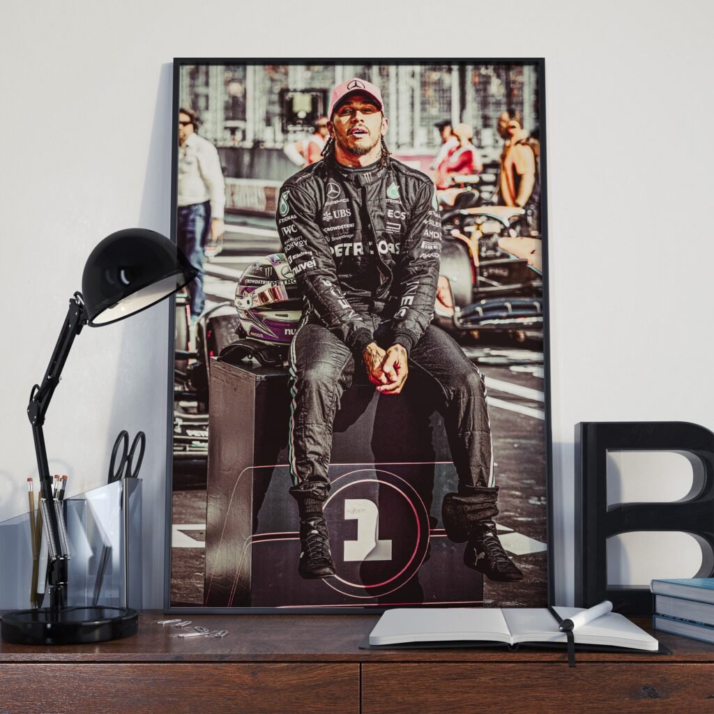 Lewis Hamilton Poster, Formula 1 canvas wall art, Mercedes Sports poster - Image 8