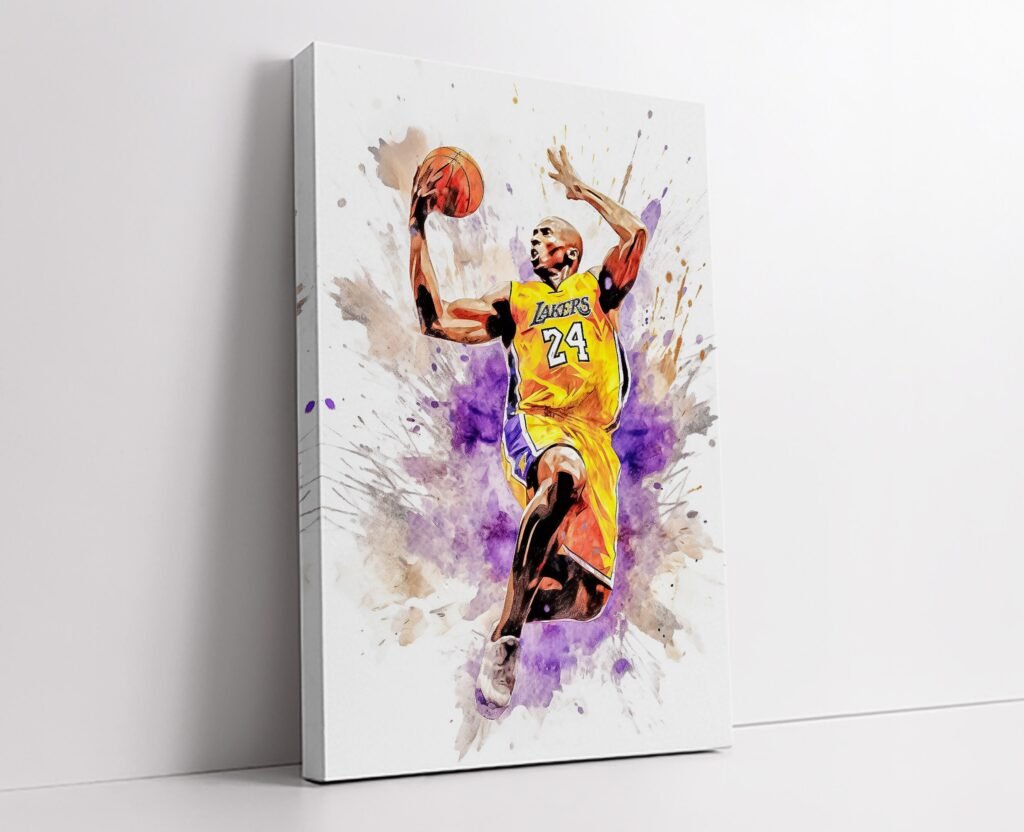 Kobe Bryant painting Poster Print, Basketball NBA canvas, Lakers Wall Art, Mamba mentality - Image 4