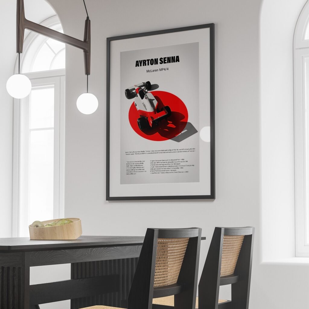 Ayrton Senna McLaren MP4/4 F1 poster print - Formula 1 Canvas Wall Art - Image 6