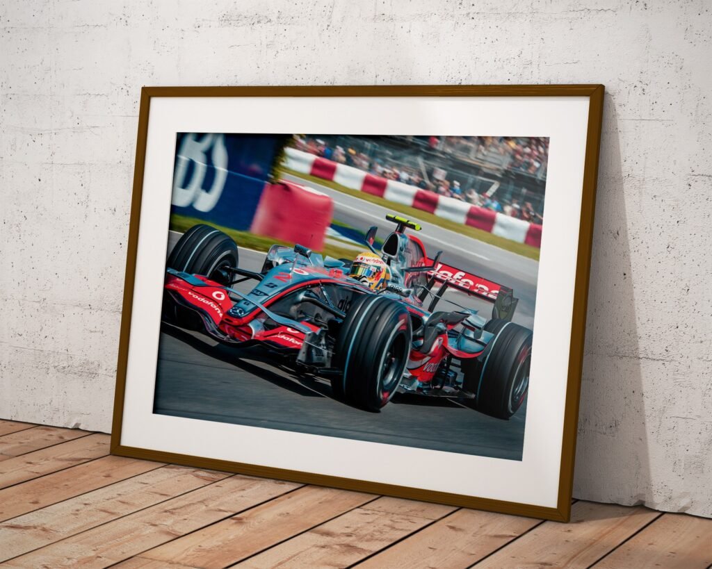 Lewis Hamilton Poster, Formula 1 canvas wall art, Mclaren 2007 Poster PrintMercedes World  Wall Art  Him - Image 7