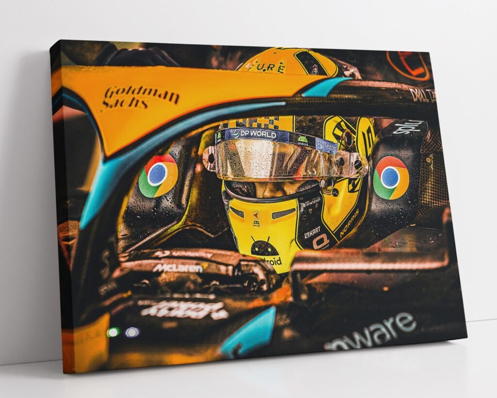 Lando Norris poster, Mclaren F1 star Canvas Wall art, Formula 1 Gift idea for F1 fan - Image 6