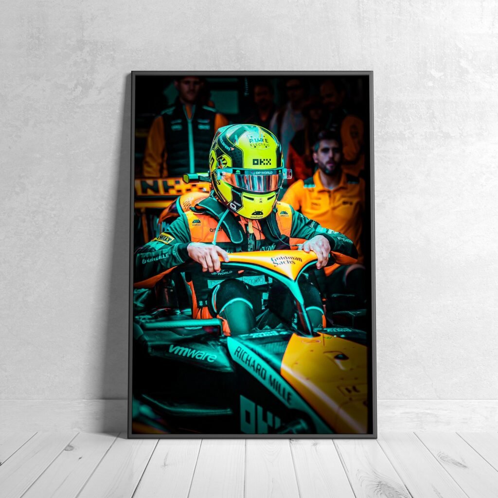 Lando Norris poster, Mclaren rising star Canvas Wall art, Gift idea for F1 fan - Image 4