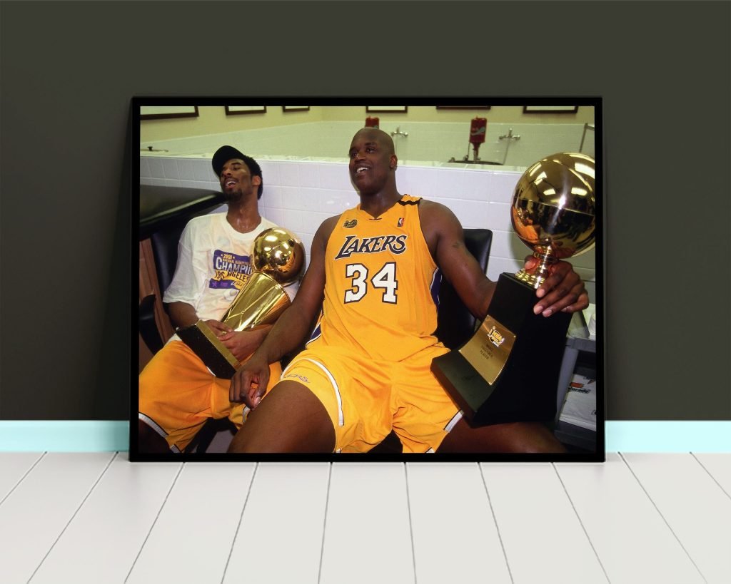 Shaq and Kobe Bryant championship Poster, Mamba mentality, NBA print, Lakers Wall Art, Basketball print - Image 5