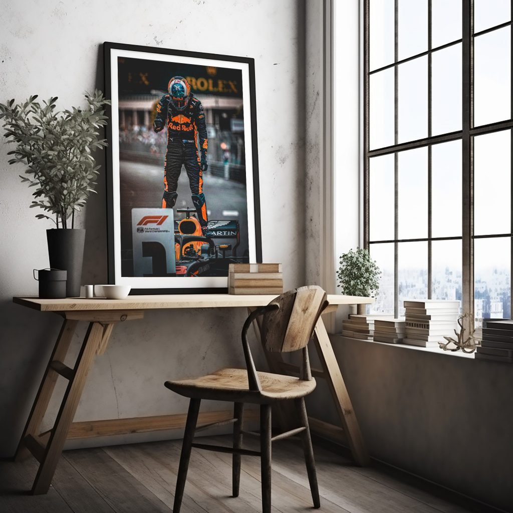 Daniel Ricciardo Poster print - Red Bull Racing Monaco GP Canvas Wall Art - Gift Idea for F1 fans - Image 3