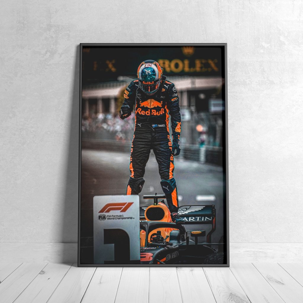 Daniel Ricciardo Poster print - Red Bull Racing Monaco GP Canvas Wall Art - Gift Idea for F1 fans - Image 5
