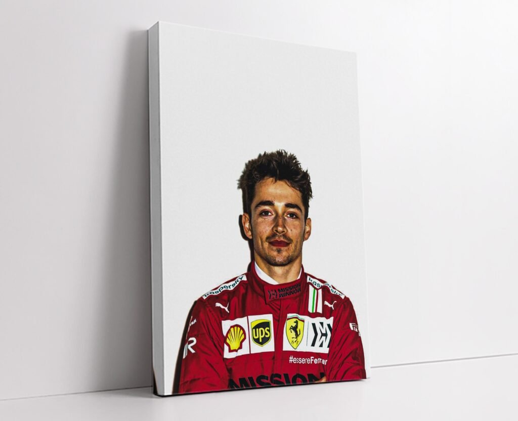 F1 Charles Leclerc Poster print - Formula 1 Canvas Wall Art - Ferrari Wall Art - F1 gift idea for him - Image 4