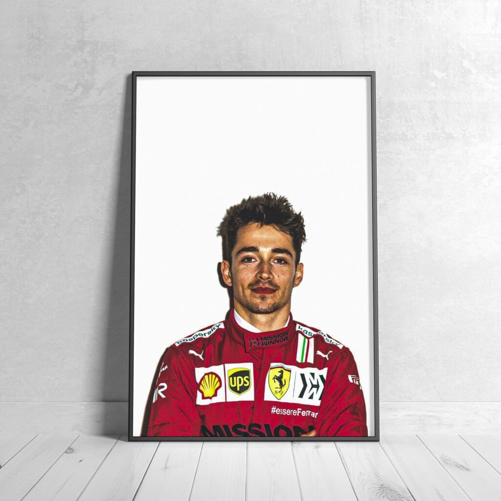 F1 Charles Leclerc Poster print - Formula 1 Canvas Wall Art - Ferrari Wall Art - F1 gift idea for him - Image 5