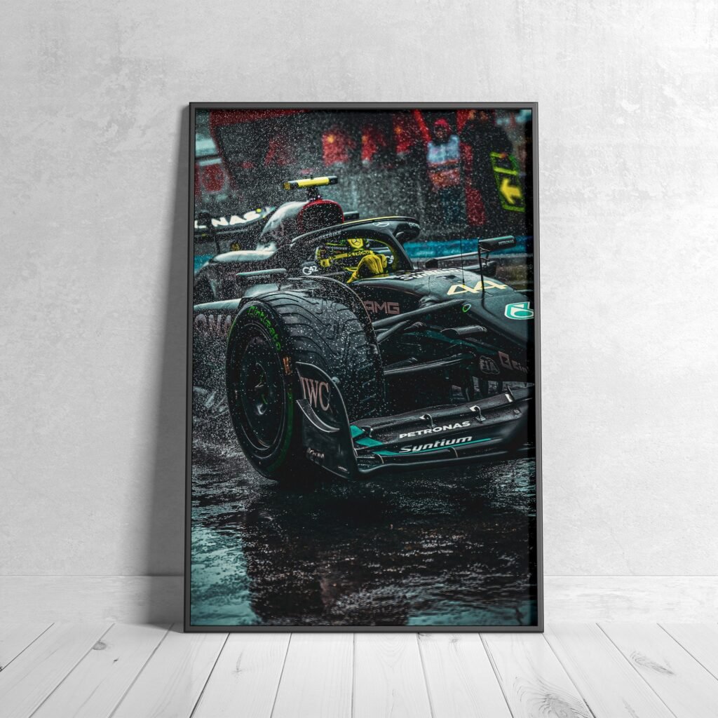 Lewis Hamilton Poster, Formula 1 canvas wall art, Poster wall artMercedes  or Poster printSports poster - Image 4