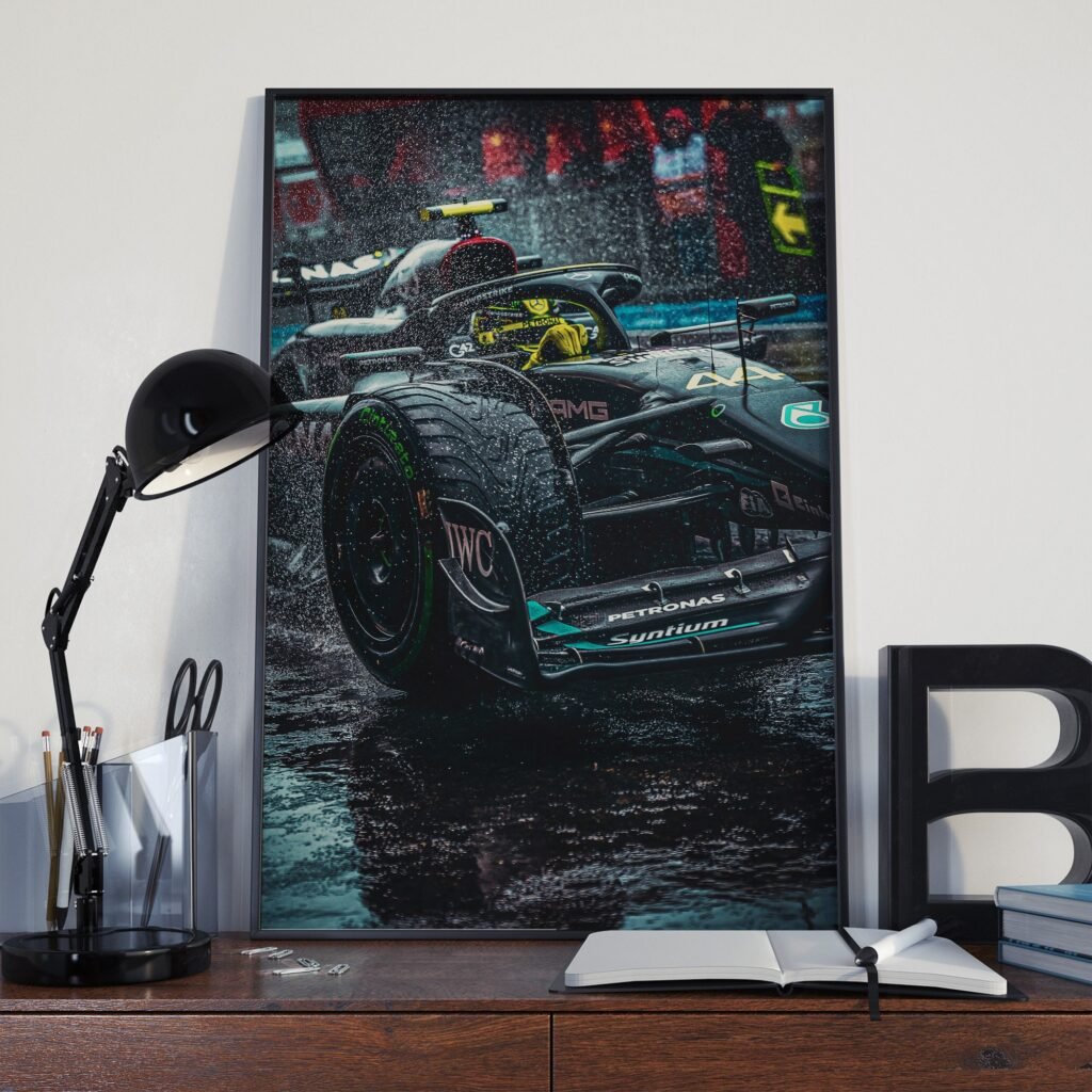 Lewis Hamilton Poster, Formula 1 canvas wall art, Poster wall artMercedes  or Poster printSports poster - Image 7