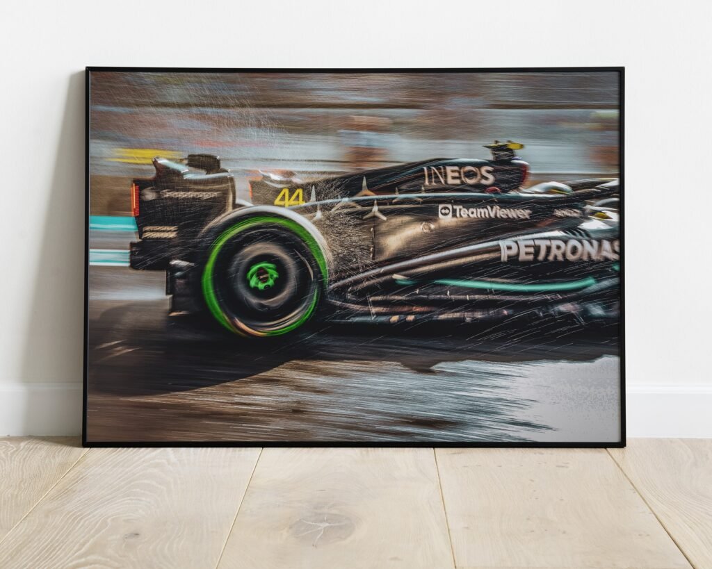 Lewis Hamilton Poster, Formula 1 canvas wall art, Poster wall artMercedes  or Poster printSports poster - Image 3