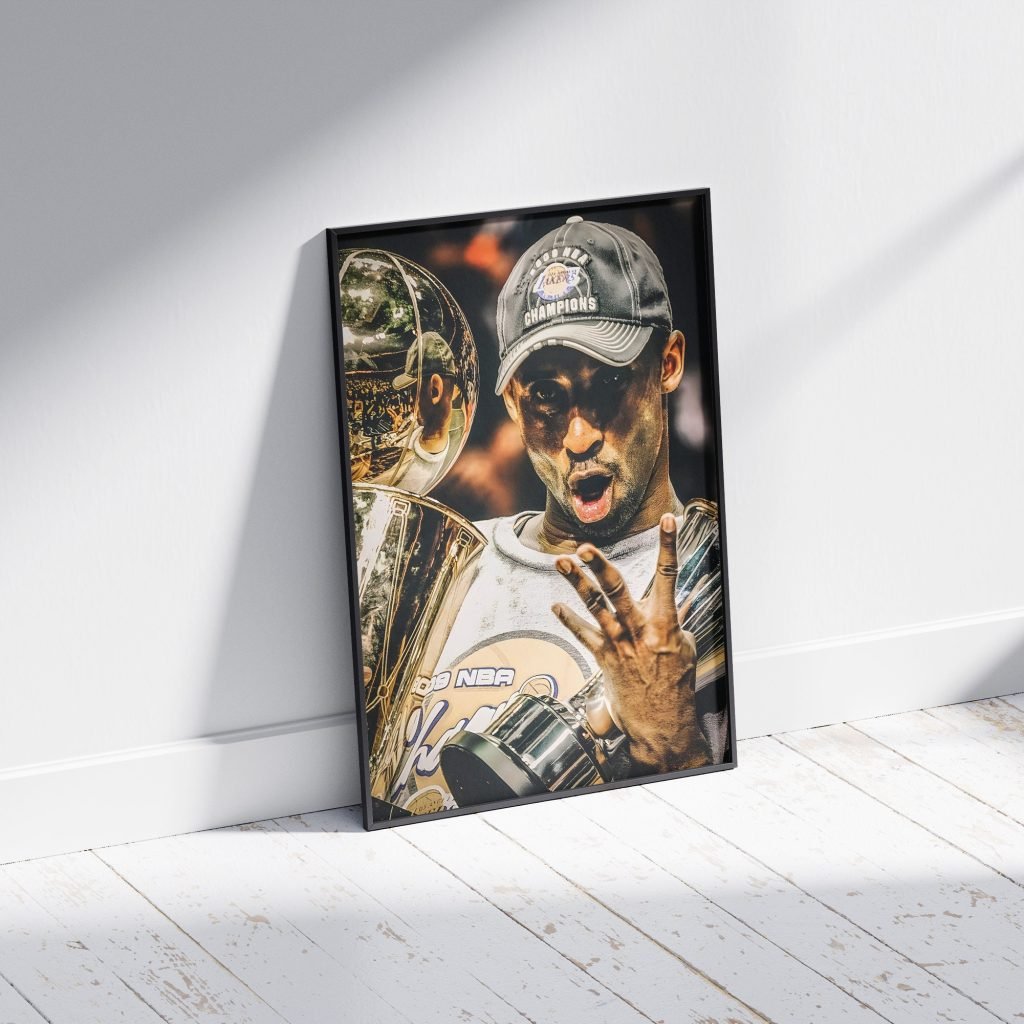 Kobe Bryant championship Poster, Mamba mentality, NBA print, Lakers Wall Art, Basketball print - Image 7