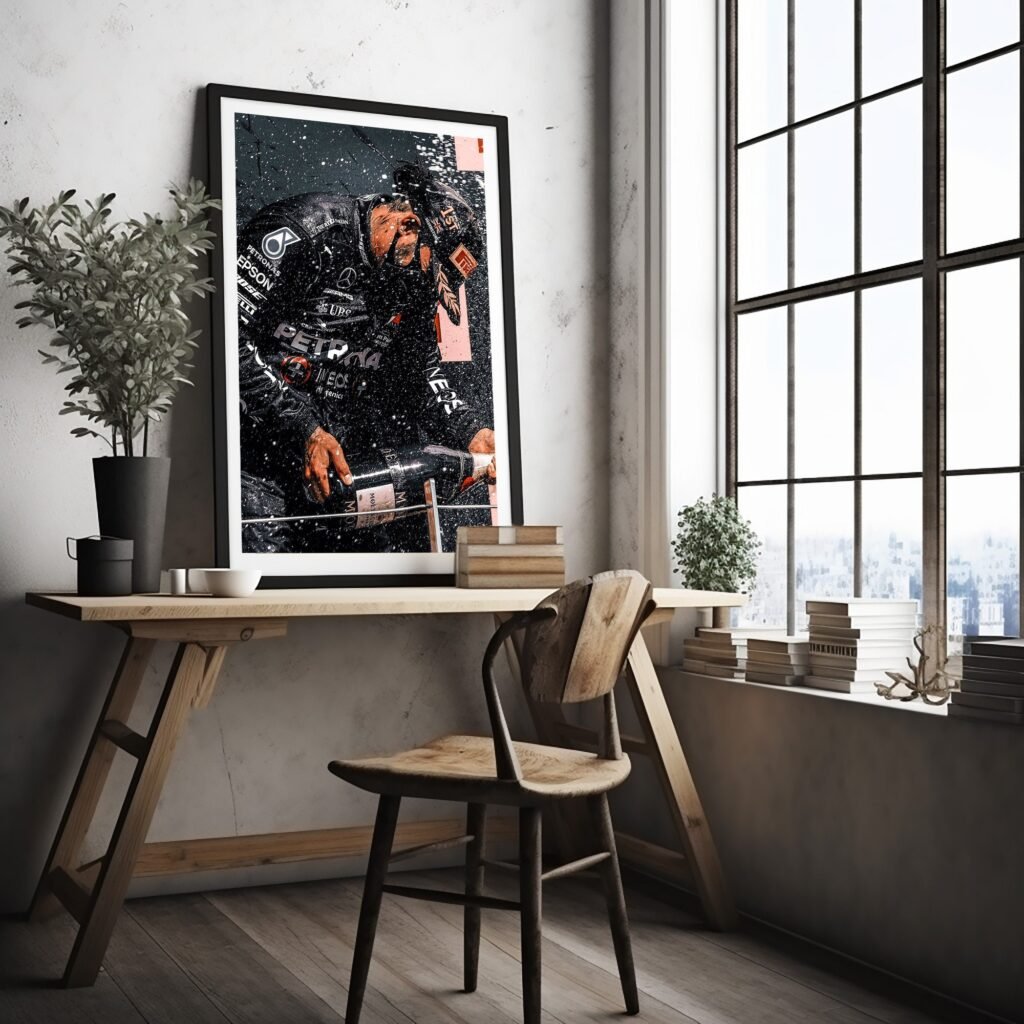 Lewis Hamilton Poster, Formula 1 canvas wall art, print or Mercedes AMG F1, Sports poster - Image 3