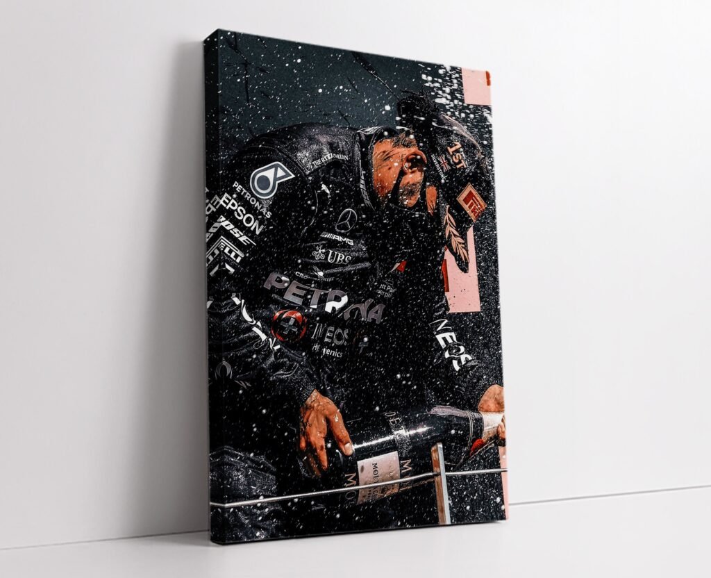 Lewis Hamilton Poster, Formula 1 canvas wall art, print or Mercedes AMG F1, Sports poster - Image 4