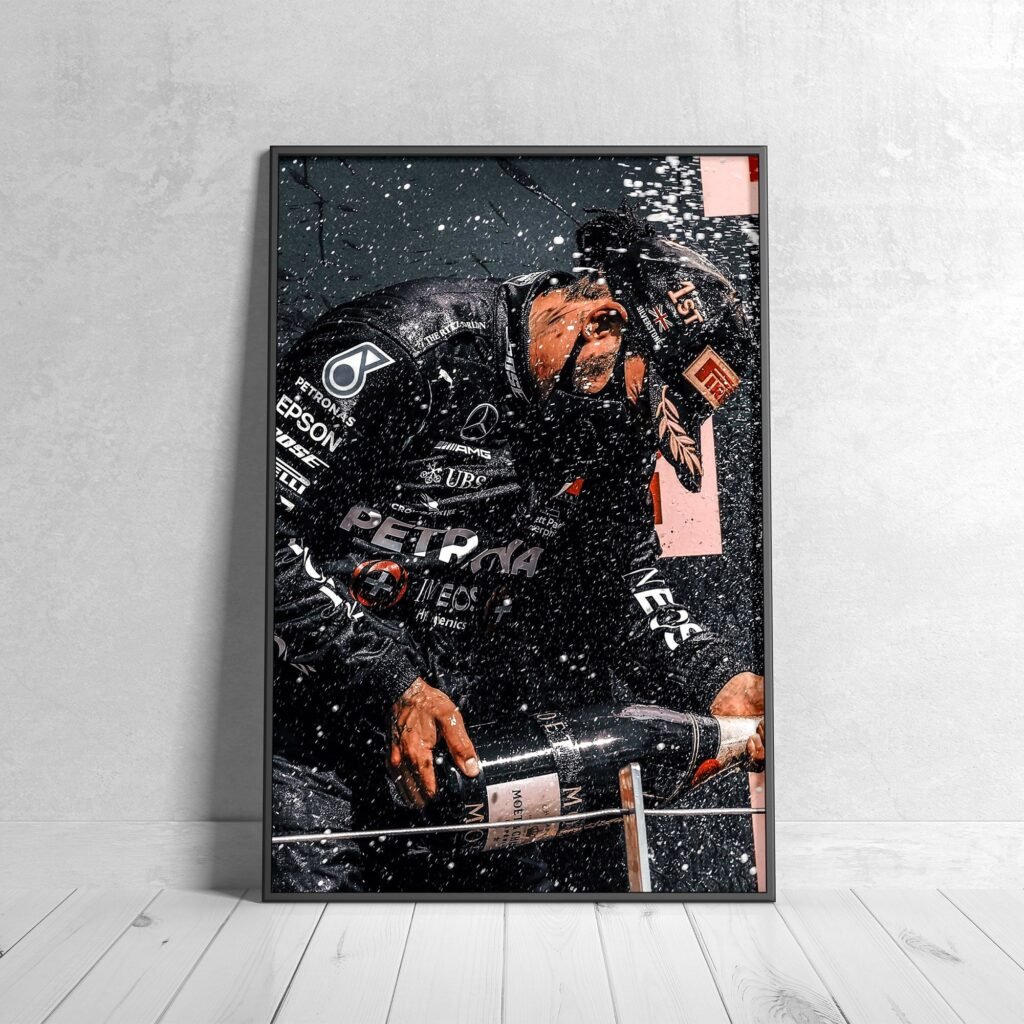 Lewis Hamilton Poster, Formula 1 canvas wall art, print or Mercedes AMG F1, Sports poster - Image 5