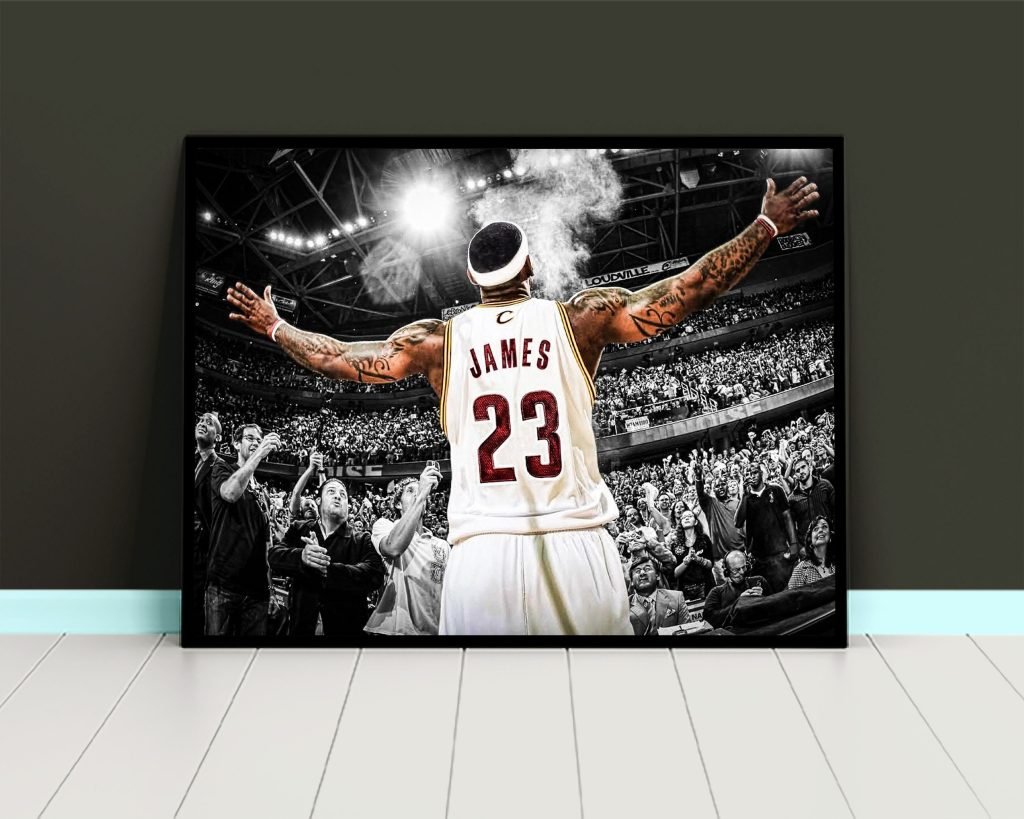 Lebron James championship poster, NBA Cleveland Cavaliers Wall art, Basketball Canvas, iconic sports poster - Image 4