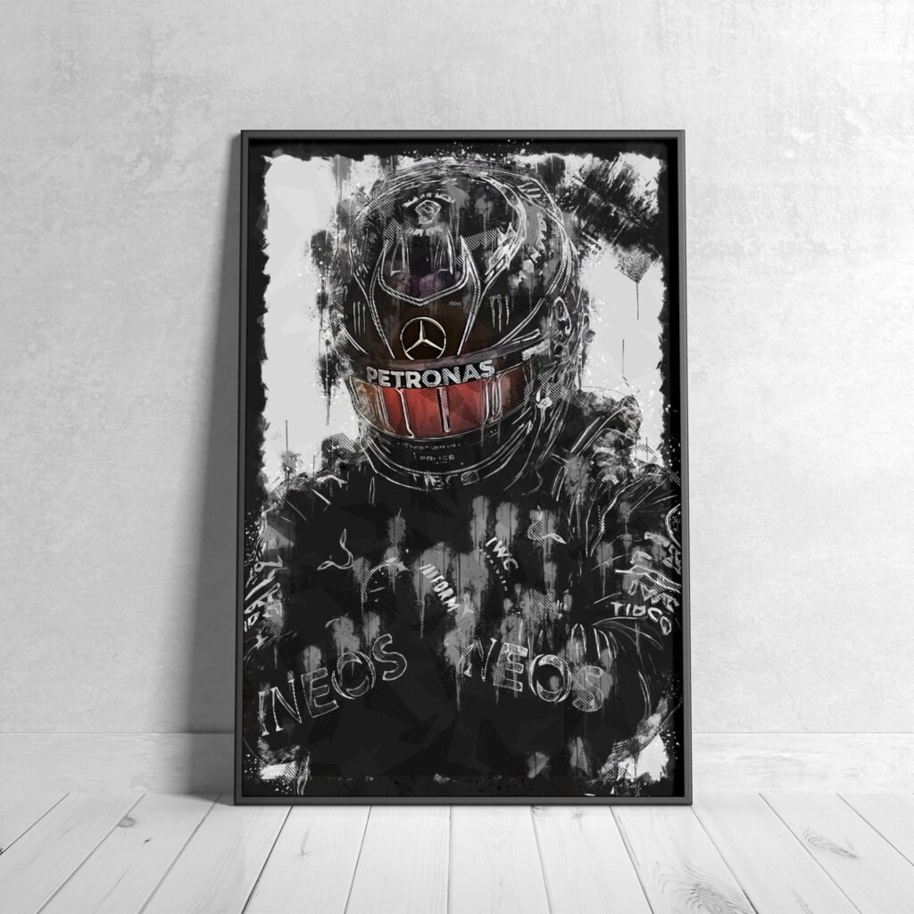 Lewis Hamilton Poster, Formula 1 canvas wall art print, Mercedes AMG F1 Sports poster - Image 4