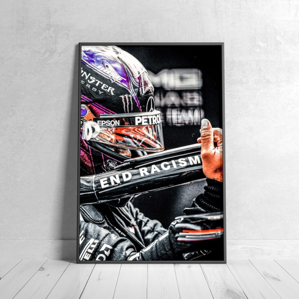 Lewis Hamilton Poster, Formula 1 canvas wall art, print or Mercedes AMG F1, Sports poster - Image 4