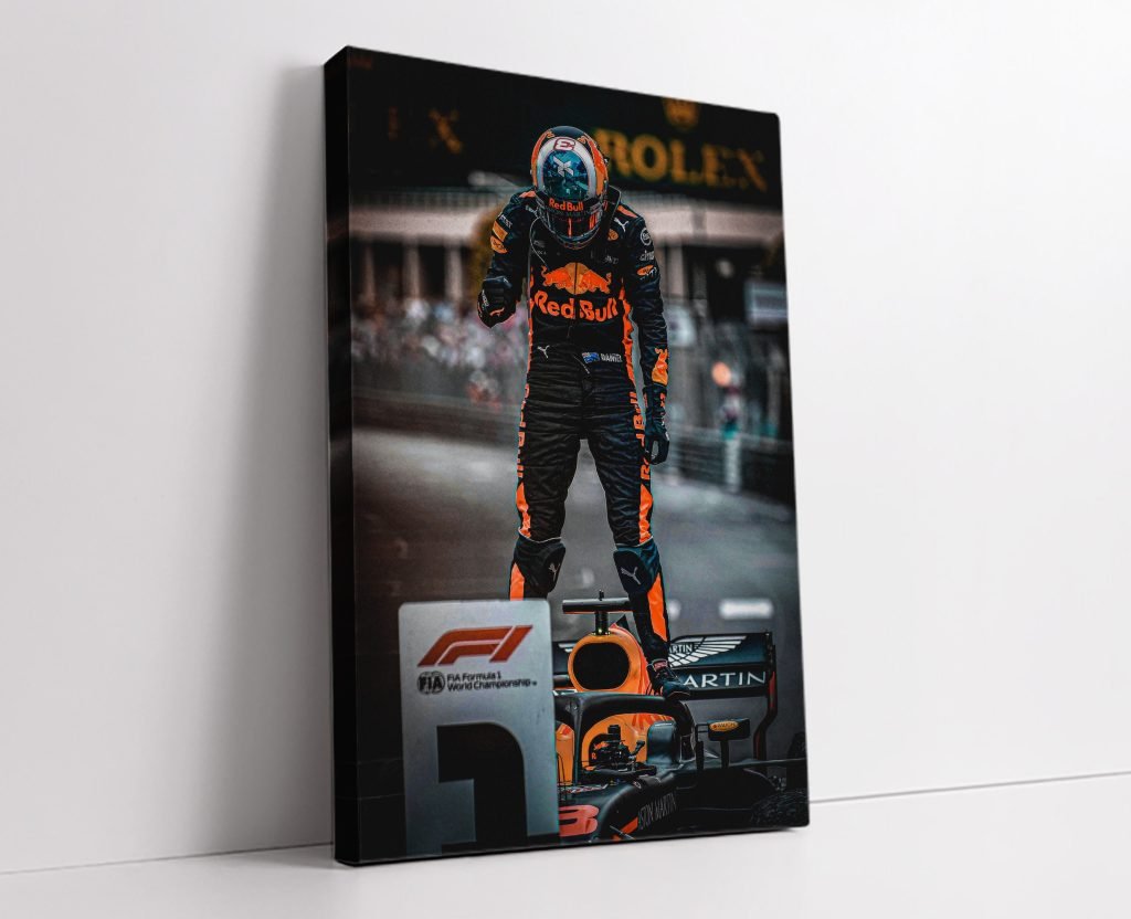 Daniel Ricciardo Poster print - Red Bull Racing Monaco GP Canvas Wall Art - Gift Idea for F1 fans - Image 4