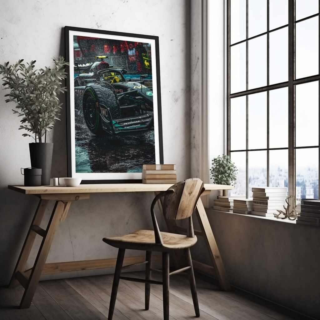 Lewis Hamilton Poster, Formula 1 canvas wall art, Poster wall artMercedes  or Poster printSports poster - Image 3