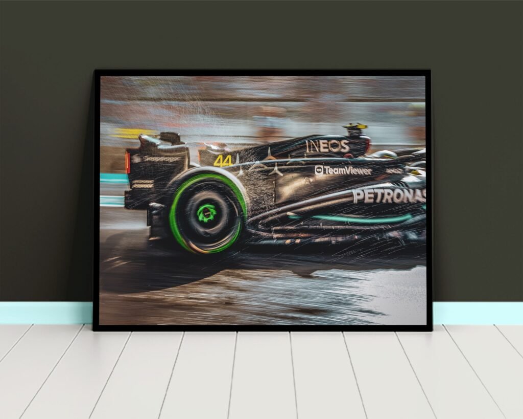 Lewis Hamilton Poster, Formula 1 canvas wall art, Poster wall artMercedes  or Poster printSports poster - Image 5