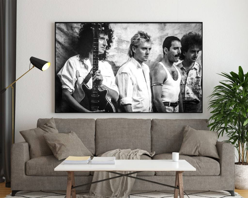 Queen poster, Freddie Mercury and Queen Band Music Canvas wall art print, Gift idea for Rock Music fans - Image 3