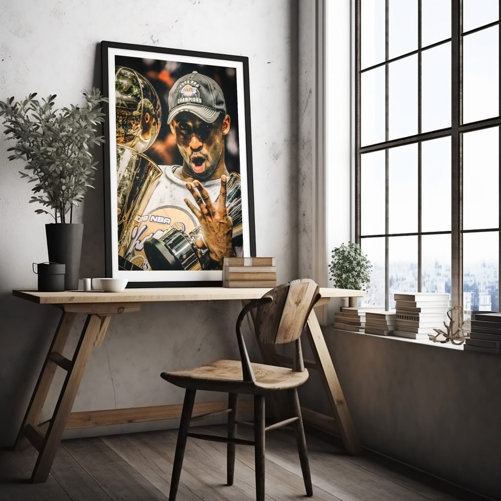 Kobe Bryant championship Poster, Mamba mentality, NBA print, Lakers Wall Art, Basketball print - Image 3