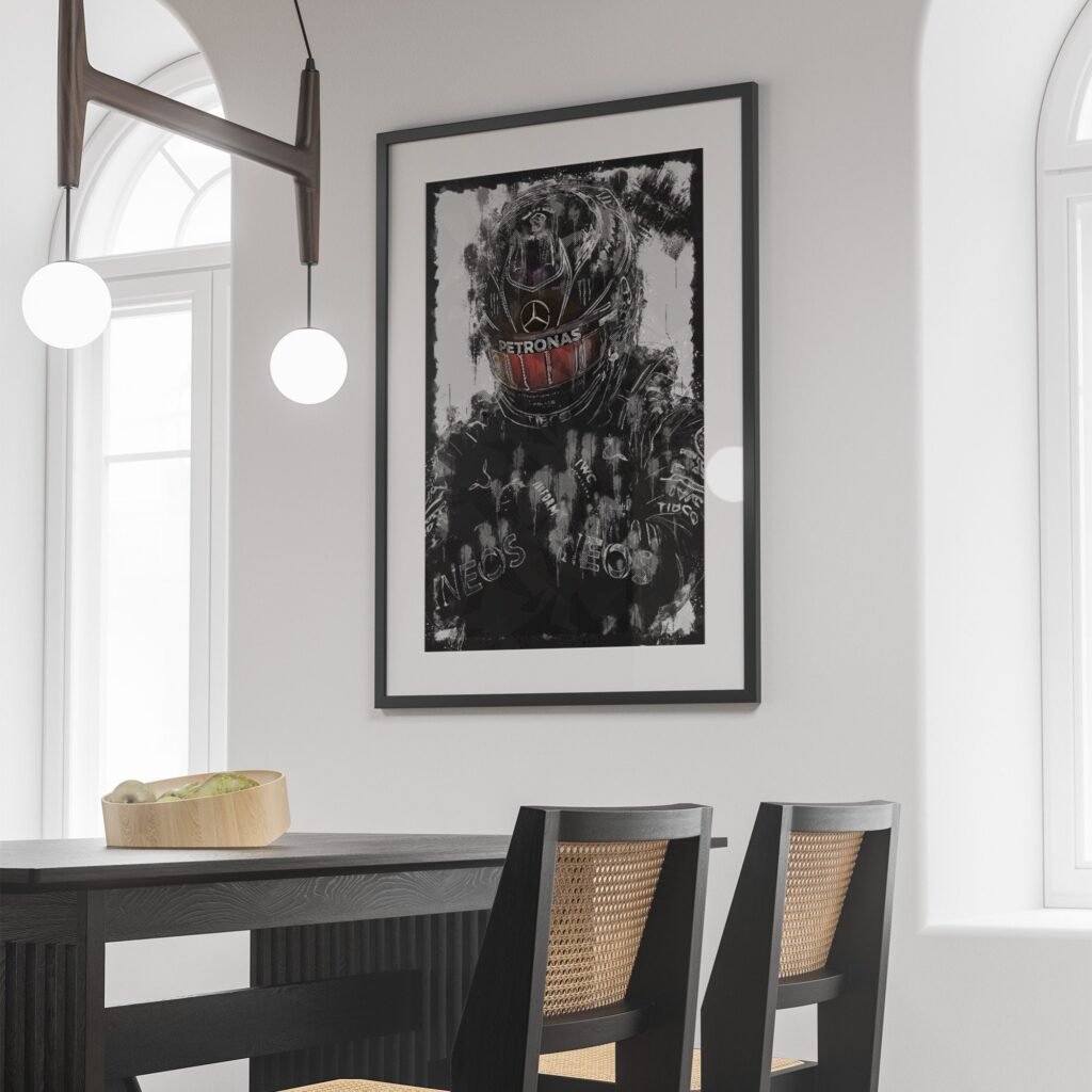 Lewis Hamilton Poster, Formula 1 canvas wall art print, Mercedes AMG F1 Sports poster - Image 5