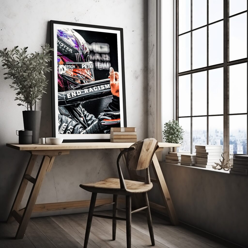 Lewis Hamilton Poster, Formula 1 canvas wall art, print or Mercedes AMG F1, Sports poster - Image 3