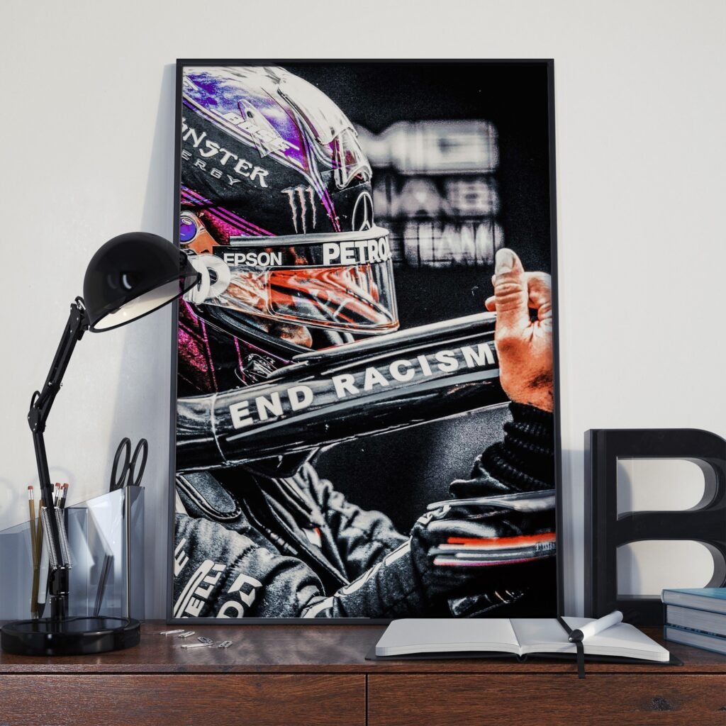 Lewis Hamilton Poster, Formula 1 canvas wall art, print or Mercedes AMG F1, Sports poster - Image 7