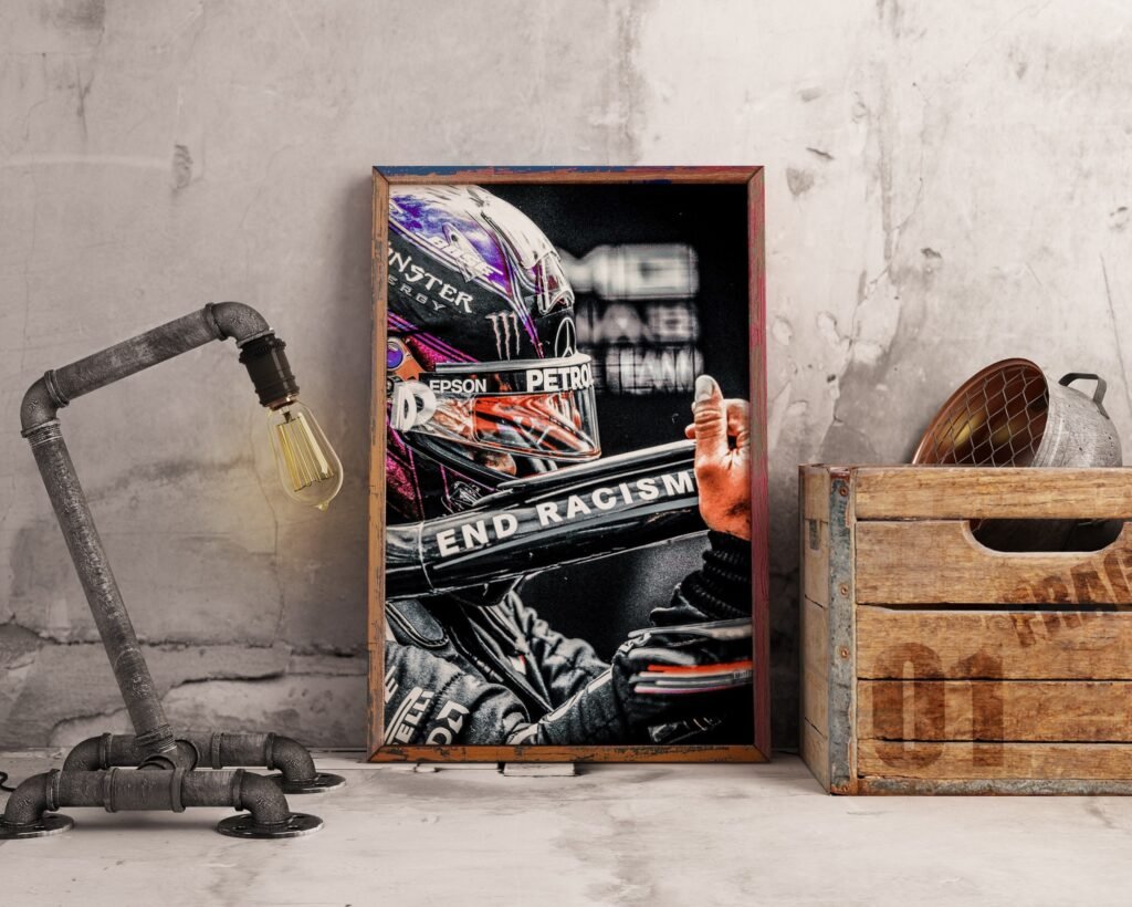 Lewis Hamilton Poster, Formula 1 canvas wall art, print or Mercedes AMG F1, Sports poster - Image 8