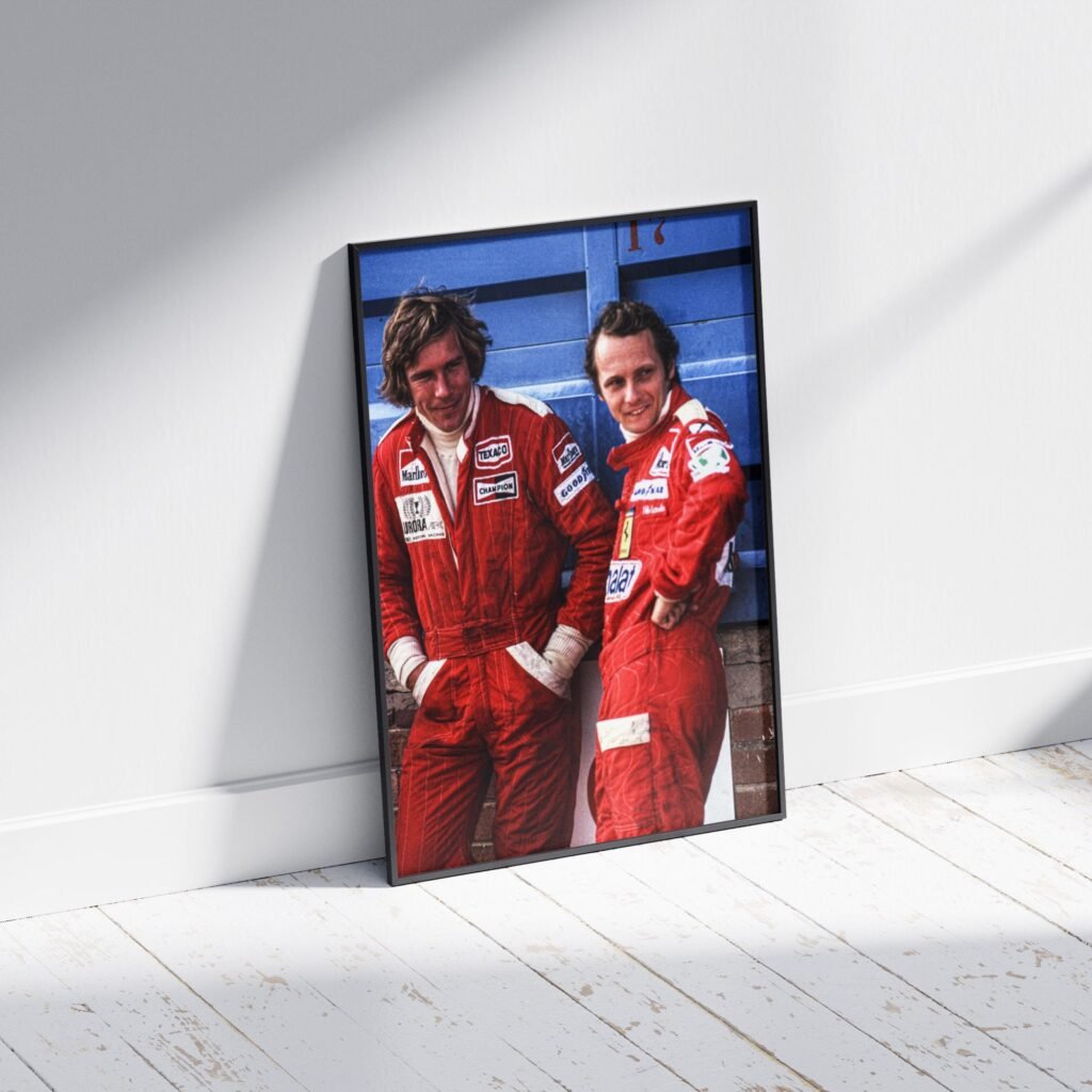 Niki Lauda and James Hunt Poster Print - Ferrari and McLaren Formula 1 Canvas Wall Art - Image 5