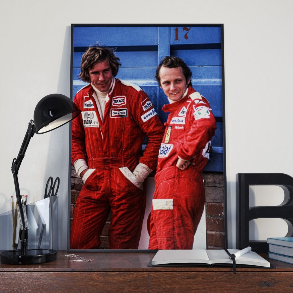 Niki Lauda and James Hunt Poster Print - Ferrari and McLaren Formula 1 Canvas Wall Art - Image 6