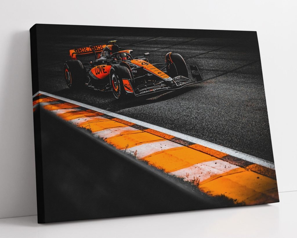 Lando Norris poster, Mclaren Formula 1 Car Canvas Wall Art print, F1 print - Image 6