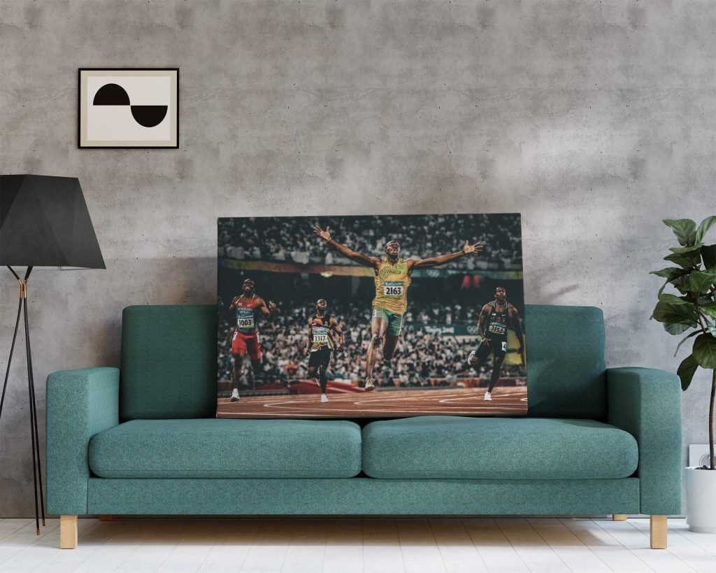 Usain Bolt poster, Jamaica Athletic 100m Sprint king Canvas Wall Art print, Sports poster - Image 8