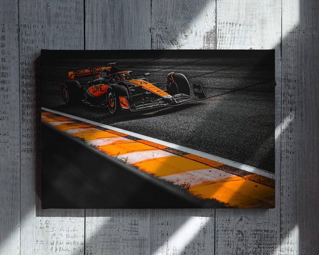Lando Norris poster, Mclaren Formula 1 Car Canvas Wall Art print, F1 print - Image 3