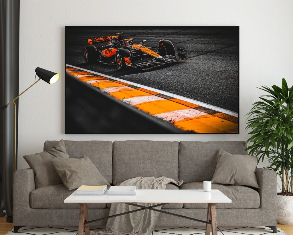 Lando Norris poster, Mclaren Formula 1 Car Canvas Wall Art print, F1 print - Image 4