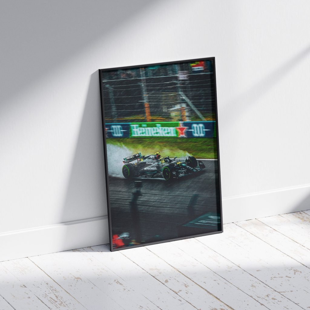 Lewis Hamilton Poster, Formula 1 canvas wall art, Mercedes on rain Sports poster - Image 7