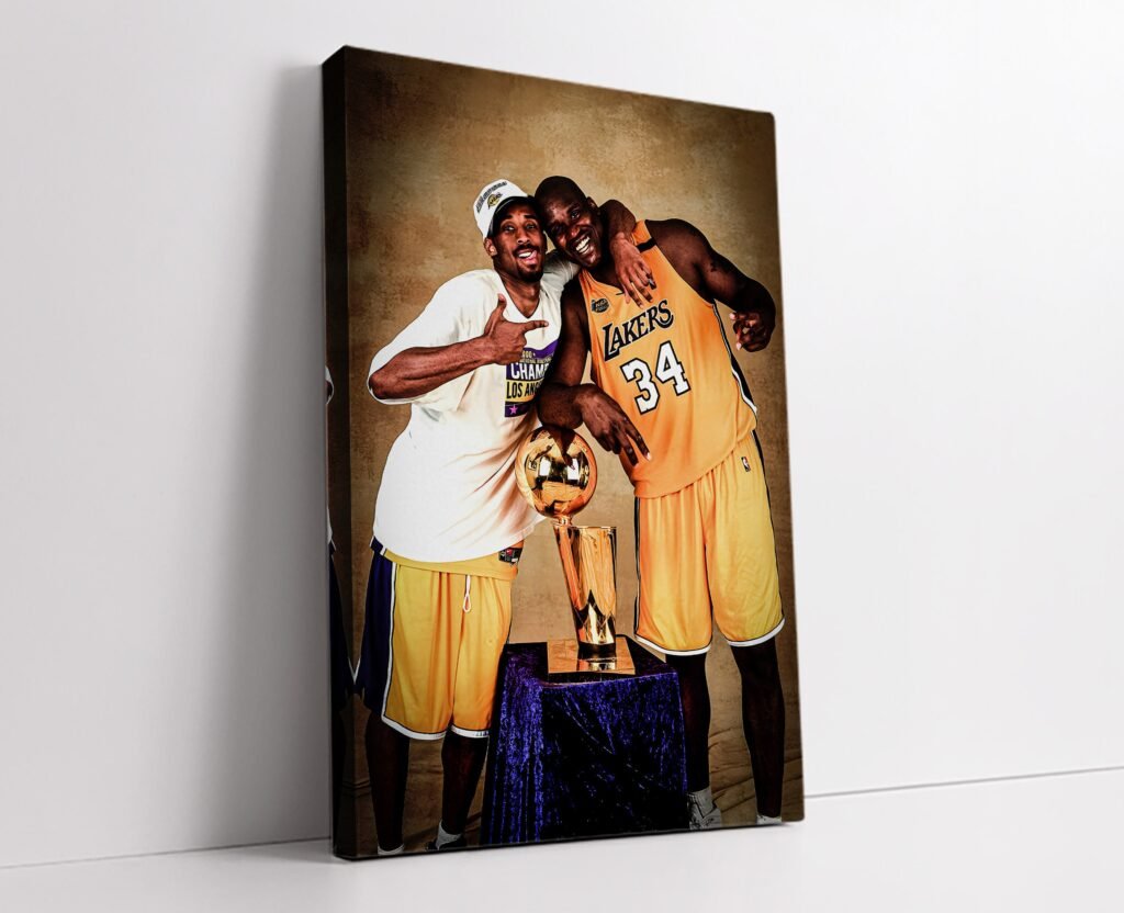 Shaq and Kobe Bryant championship Poster, Mamba mentality, NBA print, Lakers Wall Art, Basketball print - Image 4