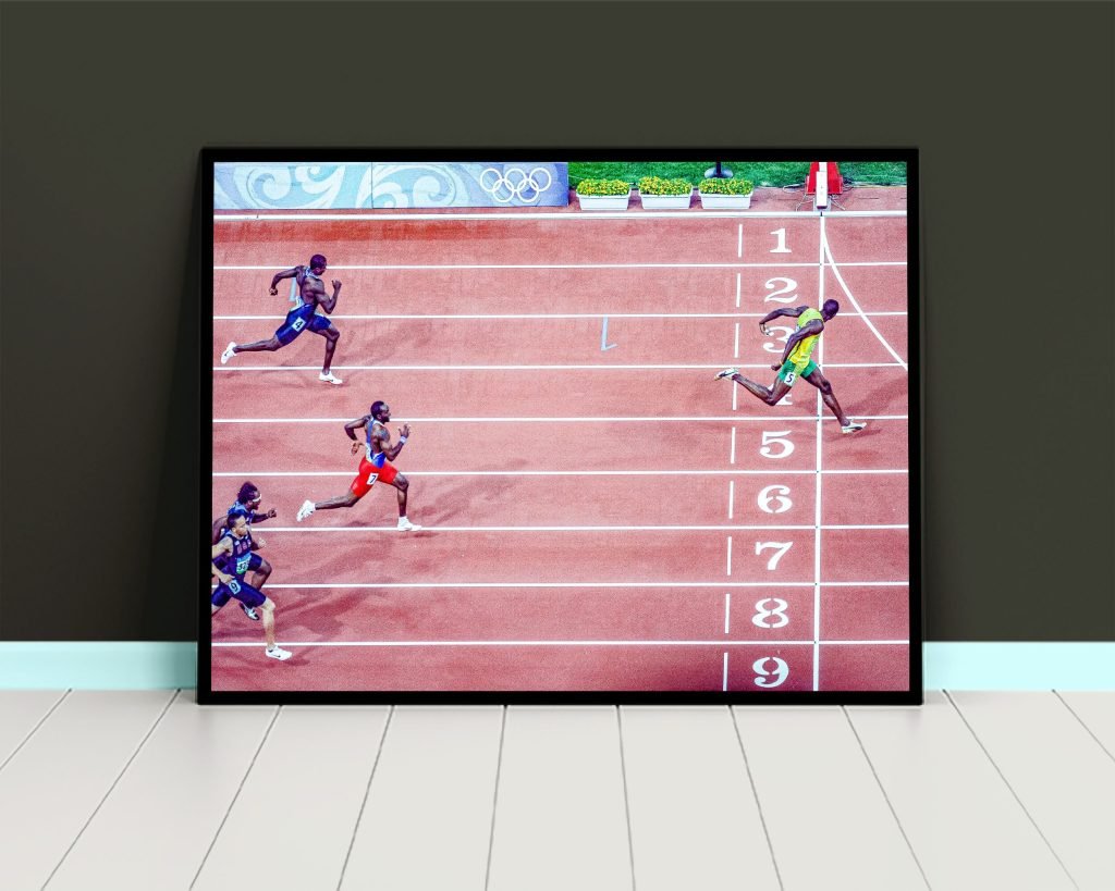 Usain Bolt poster, Athletic World Championship finish line Canvas Wall Art print, Jamaica Sports poster - Image 5