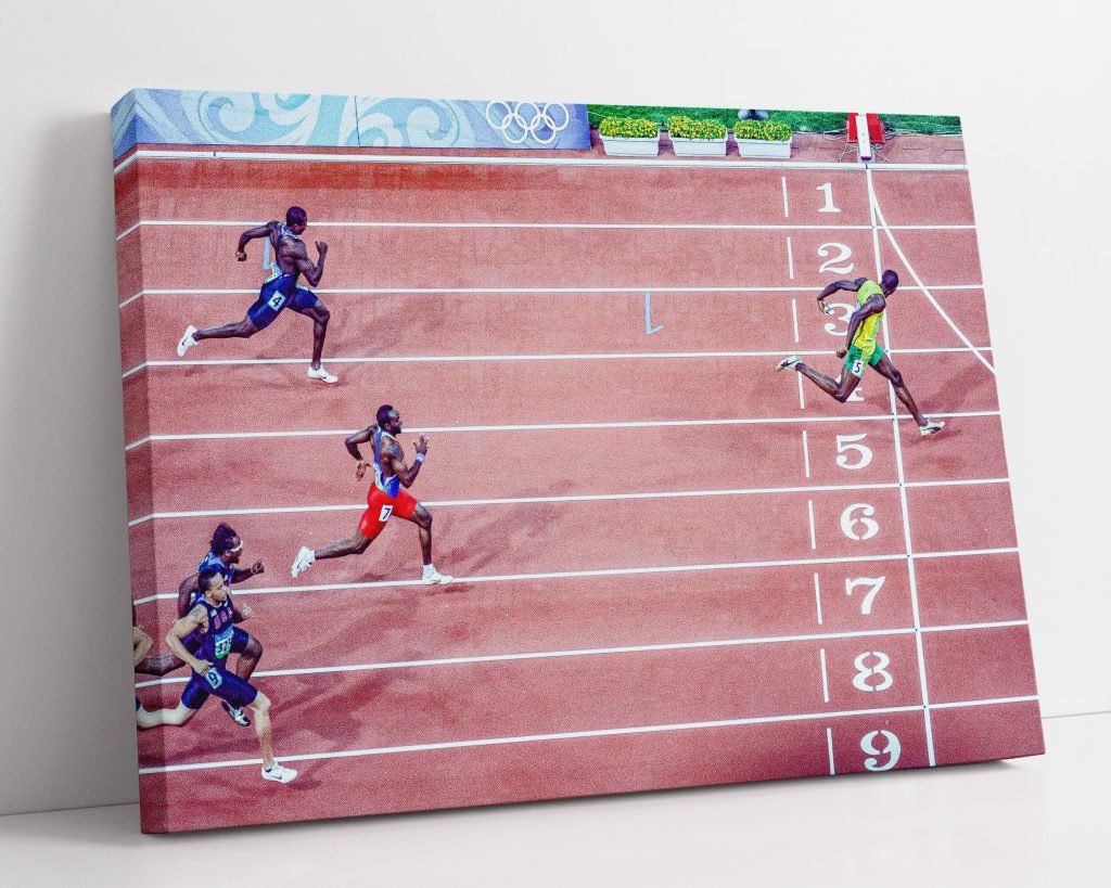 Usain Bolt poster, Athletic World Championship finish line Canvas Wall Art print, Jamaica Sports poster - Image 7