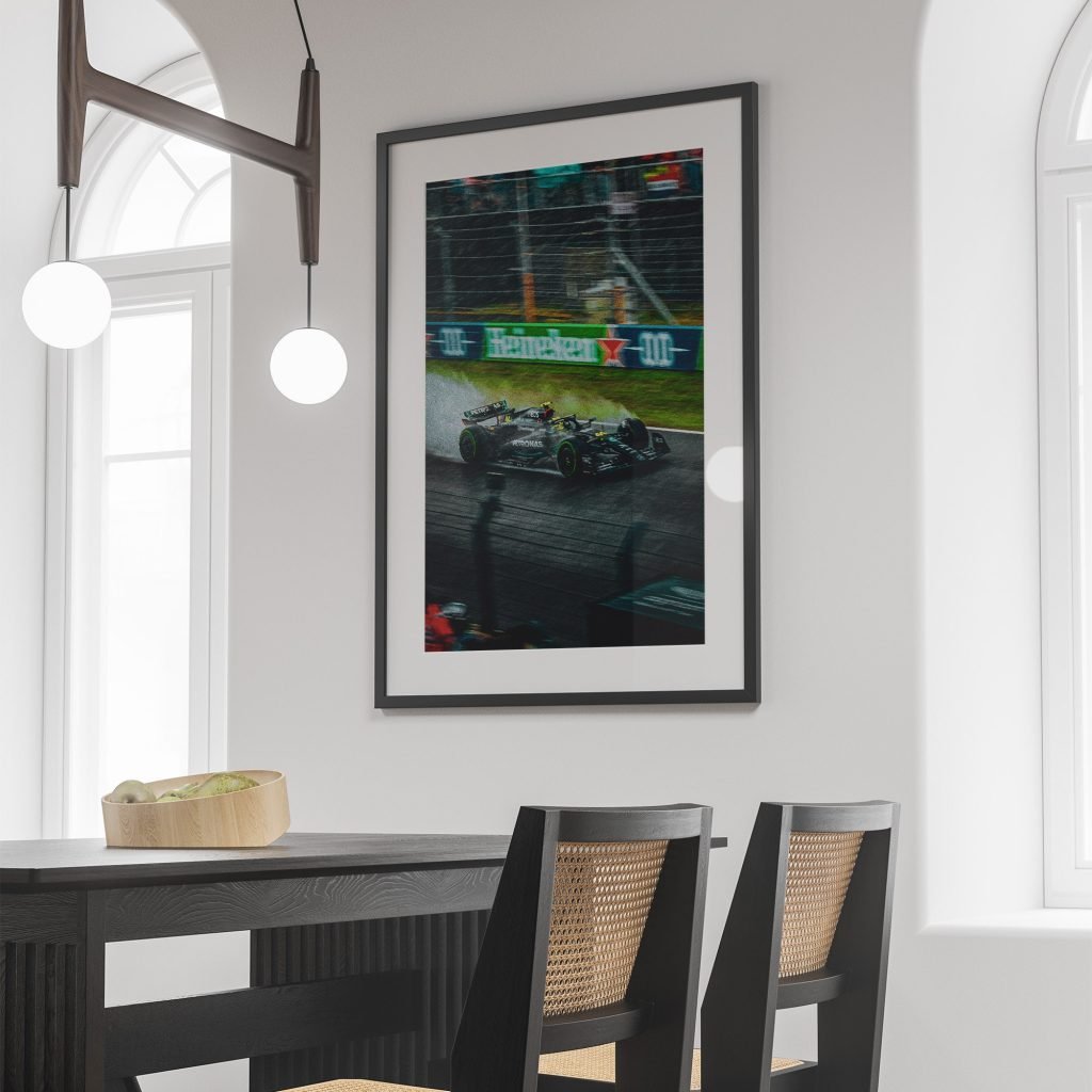Lewis Hamilton Poster, Formula 1 canvas wall art, Mercedes on rain Sports poster - Image 6