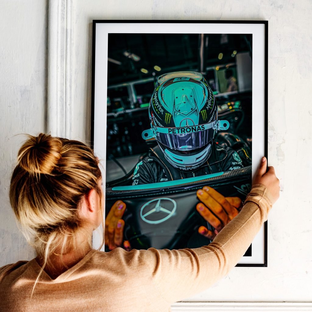 Lewis Hamilton Poster, Formula 1 canvas wall art, Helmet Poster printMercedes Sports poster - Image 5