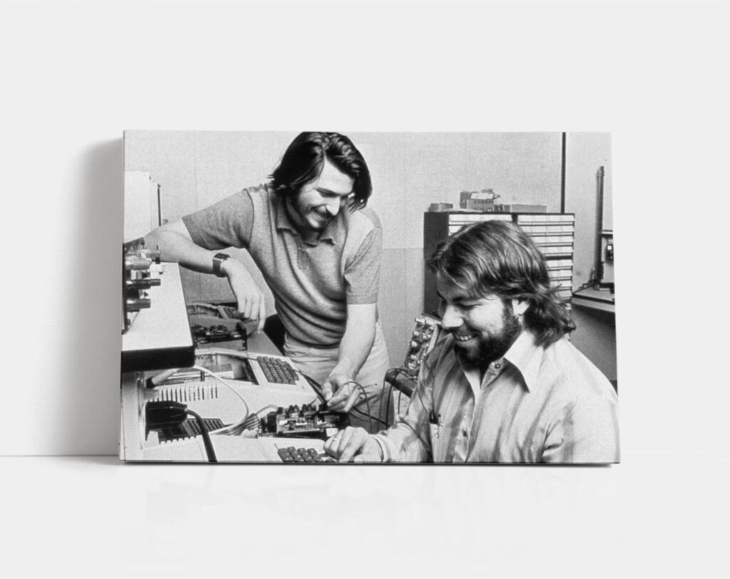 Steve Jobs and Steve Wozniak poster print, Apple founders vintage photo, Think different Canvas Wall art print - Image 5