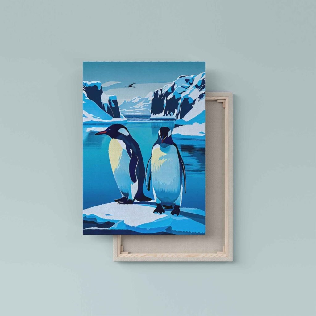Cute Antarctica Penguins Canvas Wall Art print - Great Gift Idea f Penguin and Travel Lovers - Image 3